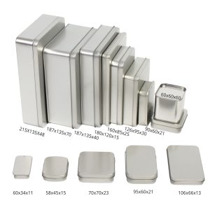 Plain Silver Rectangle Tin Boxes 0000 Main 07